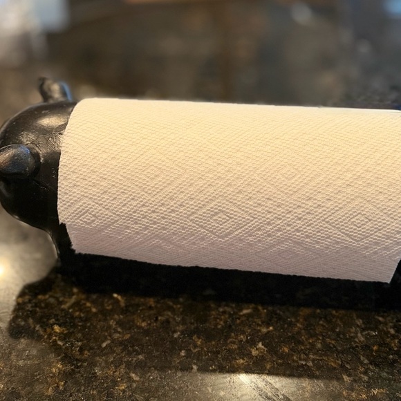 Black Pig Shaped Paper Towel Holders Rustic Country - Picture 7 of 7